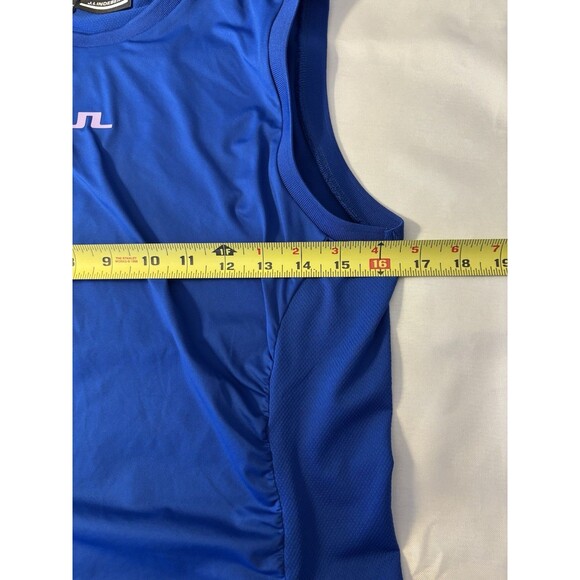 J. LINDEBERG Hanna Top Women Medium Surf Web Blue Sleeveless Tank Golf Active - Picture 9 of 10
